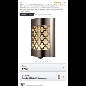 2 GE Moroccan Coverlite Night Lights